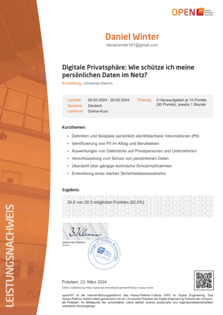 Digitale Privatsphäre Kurs